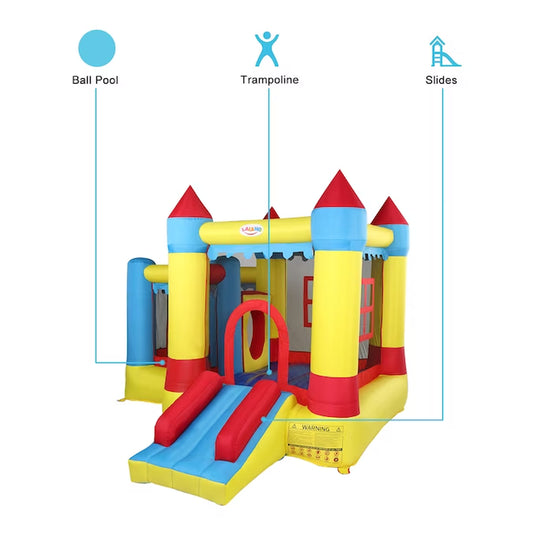 10.5X9.8X8.2Ft Inflatable Bounce House Castle Kids Jumper Slide Moonwalk Bouncer without Blower